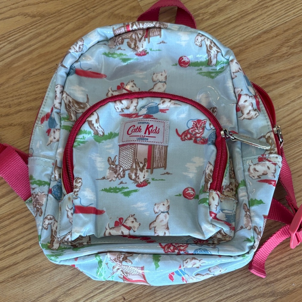 Cath Kidston Kids Backpack - Sky Blue with Red and White
